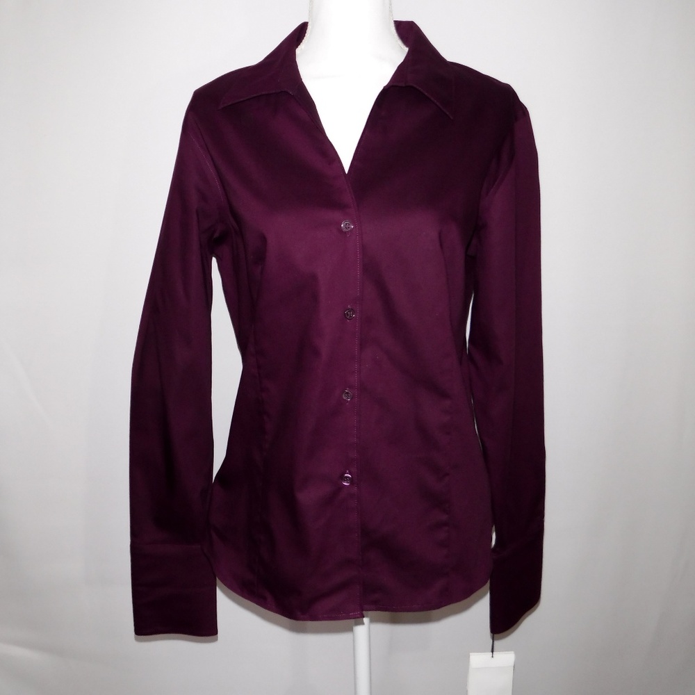 Calvin Klein Purple No Iron French Cuff Top Sz 14